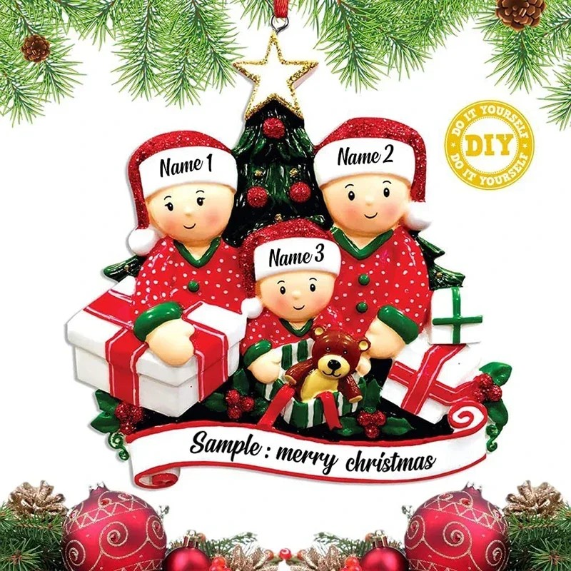 Personalized Resin Family Christmas Tree Ornaments Christmas Tree Home Decoration Christmas Tree