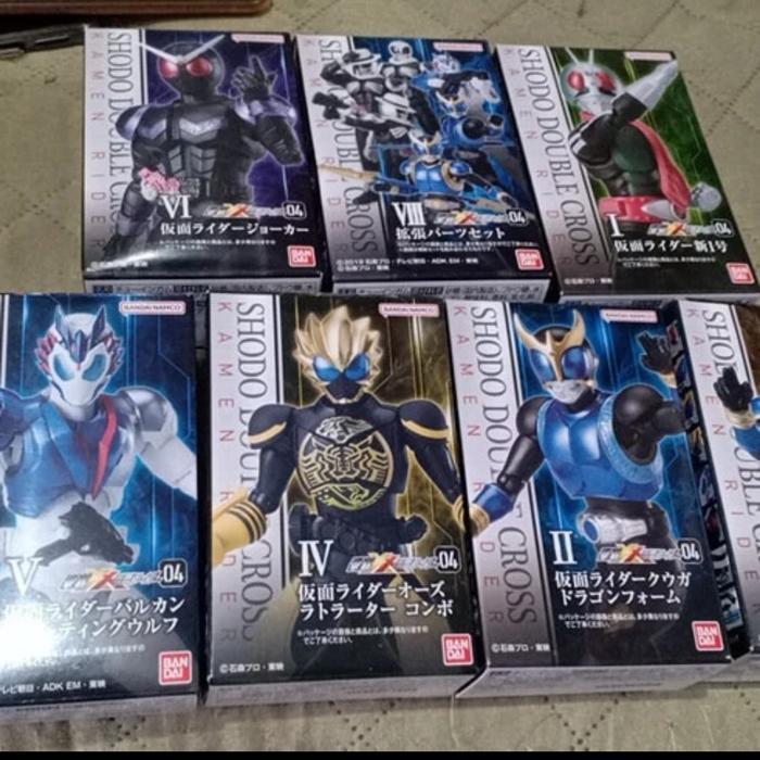 Shodo XX 4 Kamen Rider Ichigo Vulcan Kuuga Dragon Skull double joker