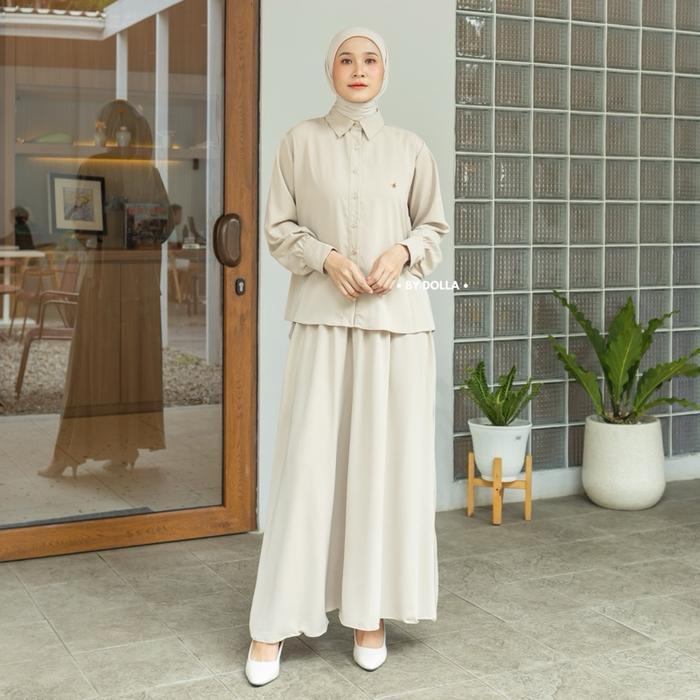 RELIGBANGET- By Dolla - Dania Oneset Rok - Baju Oneset Rok Wanita Muslim - Katun Streach Lembut