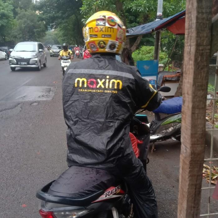Jas Hujan Stelan Celana Maxim Hitam Jas Hujan Driver Ojol Maxim Murah