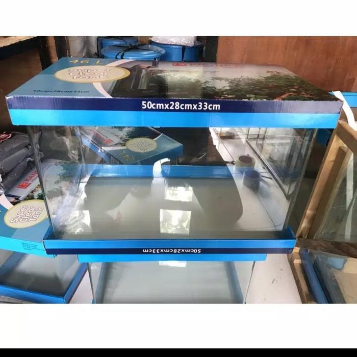 Aquarium bending tanpa sambungan kandila 46L (50cm x 28cm x 33cm)