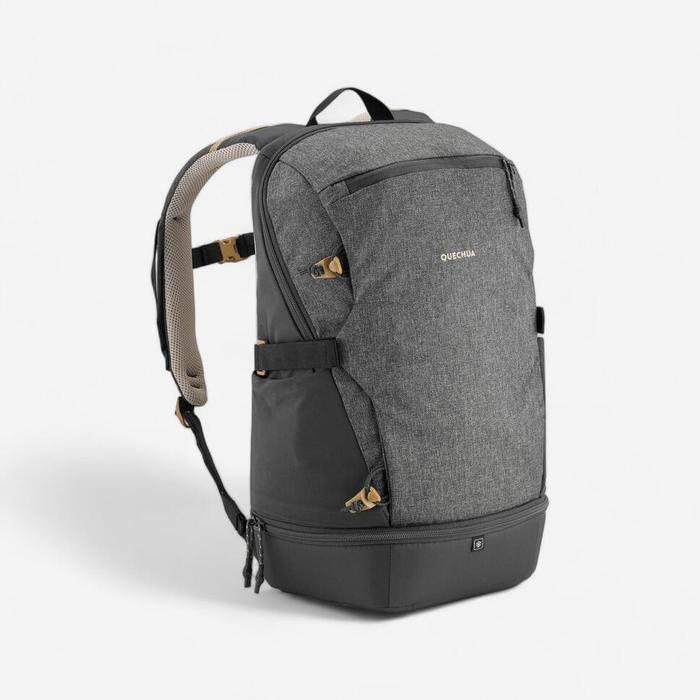 Decathlon Quechua Ransel Hiking 20L Dengan Kompartemen Es - Arpenaz Nh500 - Abu-Abu Tas Ransel