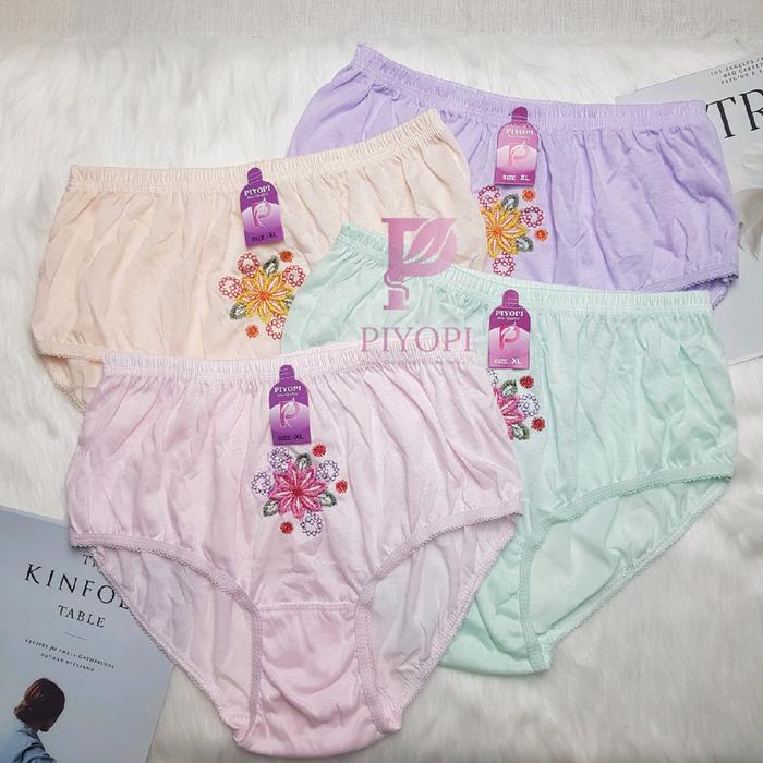 CD Wanita Katun Bordir 4L 3L XL L Celana Dalam Wanita Dewasa 3pcs 6pcs 12pcs