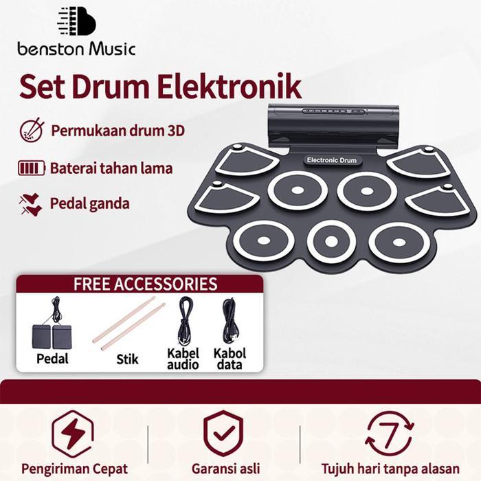 Set Drum/Set Drum Elektronik/Set Drum Set Lipat Nyaman/Set Drum Pemula Latihan Anak-anak Promo