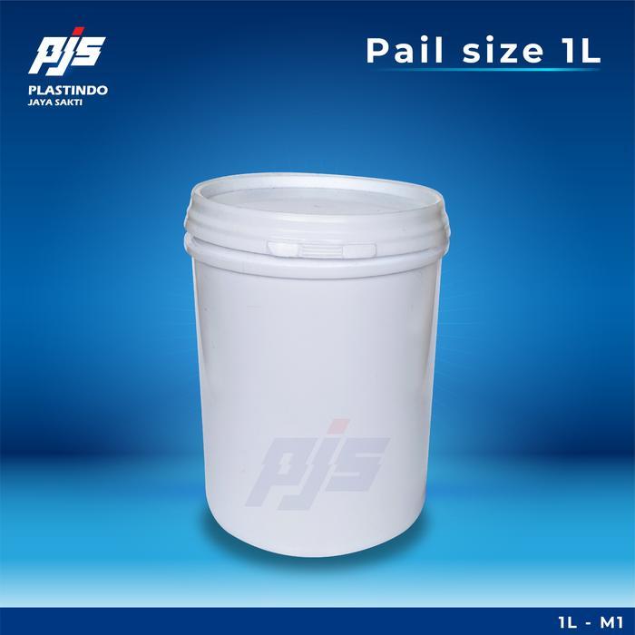 EMBER BUCKET CAT KURMA EMBER PLASTIK LURUS FULL SET TUTUP 1L (1KG) PAIL PLASTIK LURUS 1 LITER PUTIH