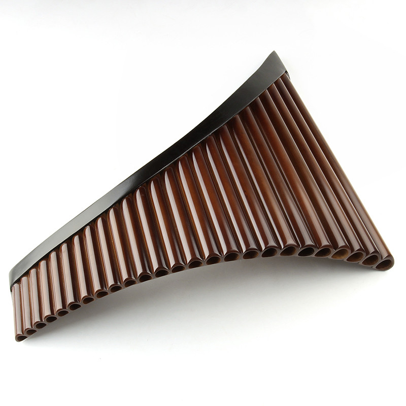 - Handmade Bamboo Wood Flute C Key Brown Pan Flute Traditional Russian