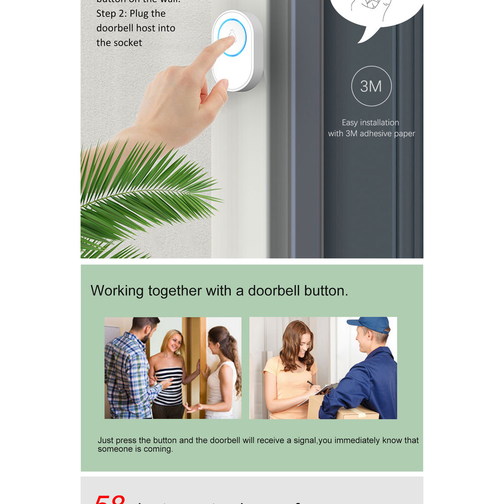 - Tuya Wifi Intelligent Wireless Doorbell Home Welcome Doorbell