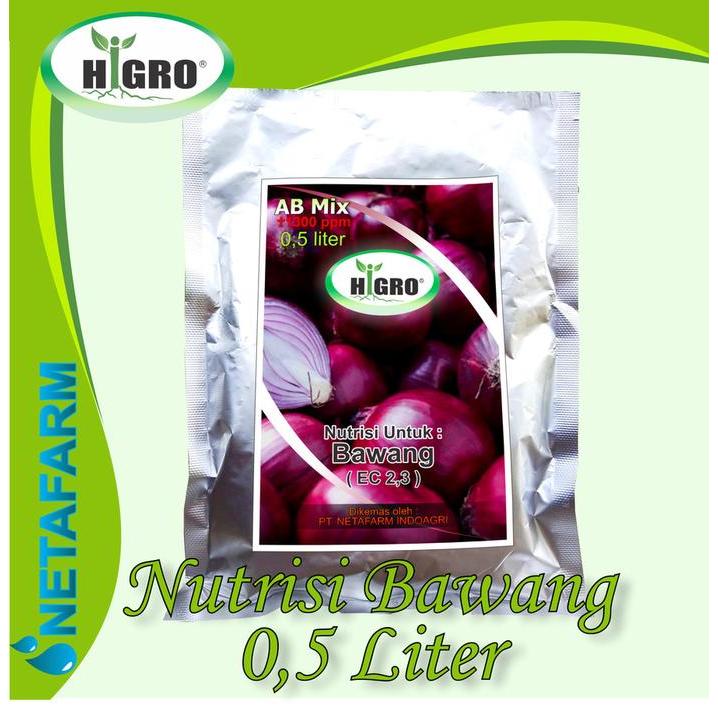 HiGRO - Nutrisi Hidroponik AB Mix BAWANG 0,5 liter Tanaman Besi