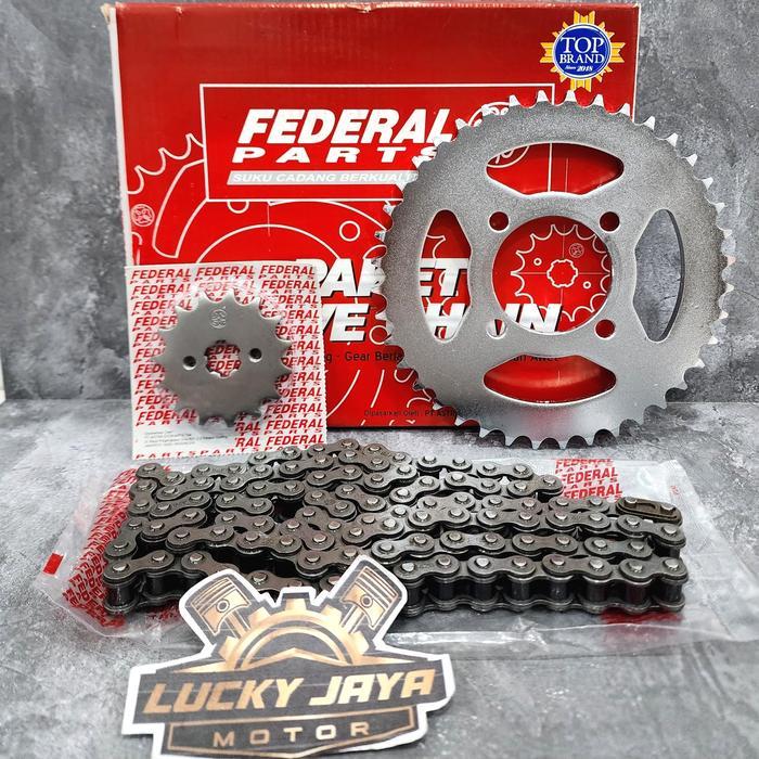 Gearset Girset Chainkit Gear Gir Set Rantai Supra X Lama Supra Fit Old Lama KEV Federal