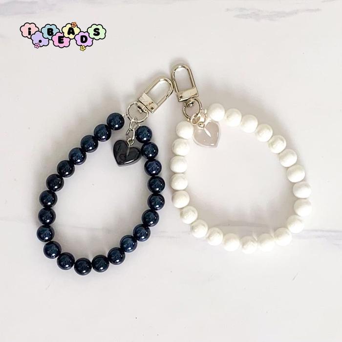 Sugihmakmur29 Satset.IndBeads Strap Gantungan Handphone Motif Heart (Lv) Lanyard Charm Love Hati