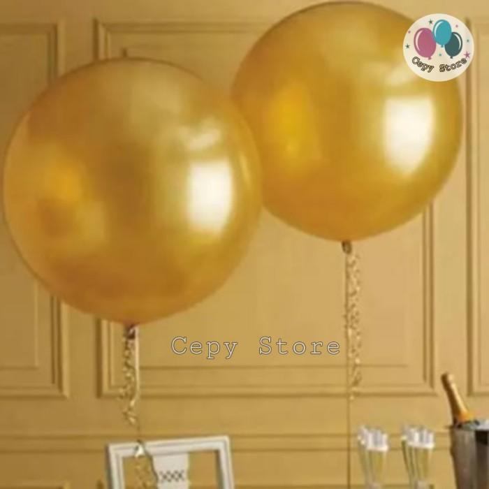 siap kirim] Balon Latex Doff Jumbo / Balon Karet Polos Gold 18inch