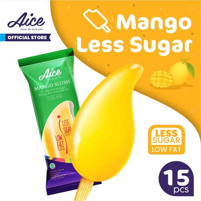 idom- Paket Aice Ice Cream Mango Less Sugar Es Krim (Isi 15 Pcs)