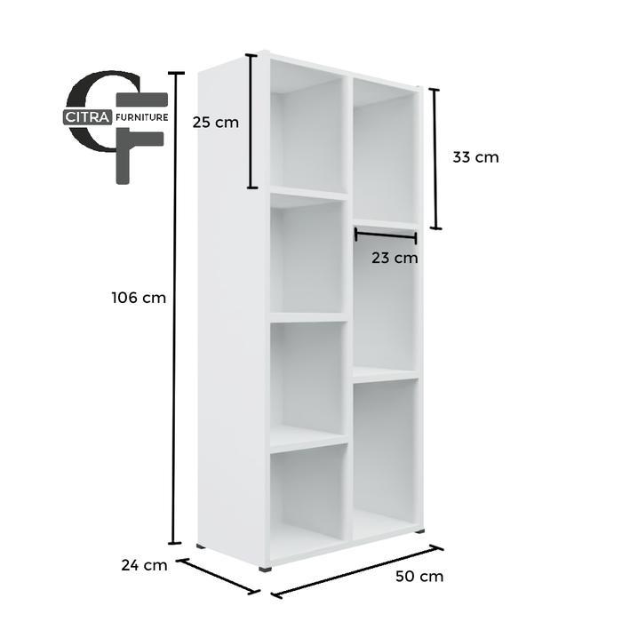 Lemari Rak Buku Serbaguna Loker Dokumen Kantor Kayu 7 Rak