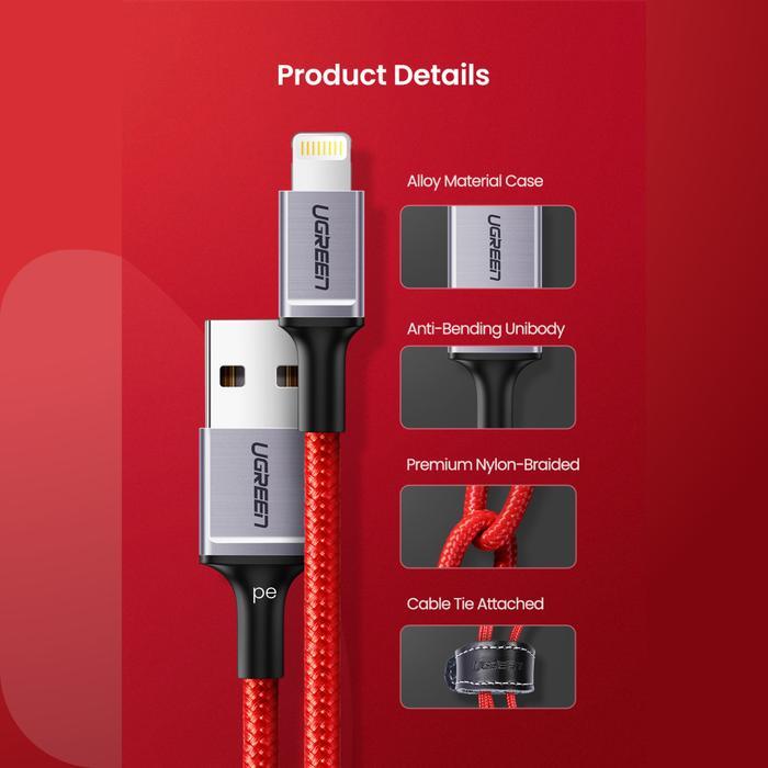 SALE UGREEN Kabel Data Fast Charging for iPhone XR XS Max X 8 SE 7 6 Plus Charger USB to Lightning