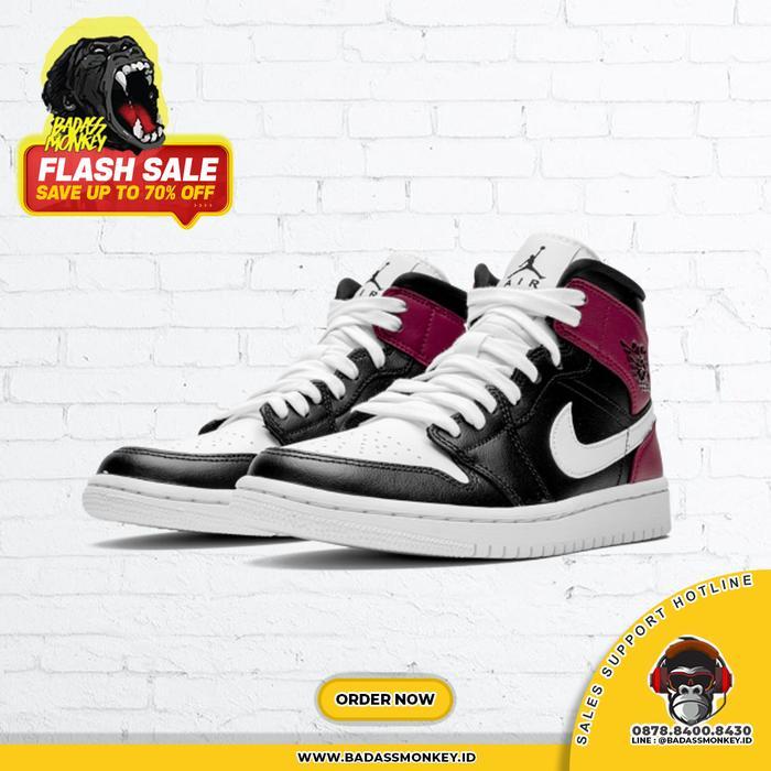 Air Jordan 1 Mid Black Noble Red (W)