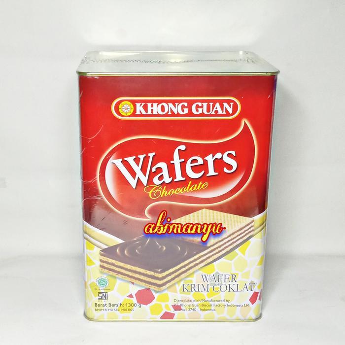 WAFER COKLAT KHONG GUAN KALENG BESAR 1300 GRAM Snack Manis Cemilan