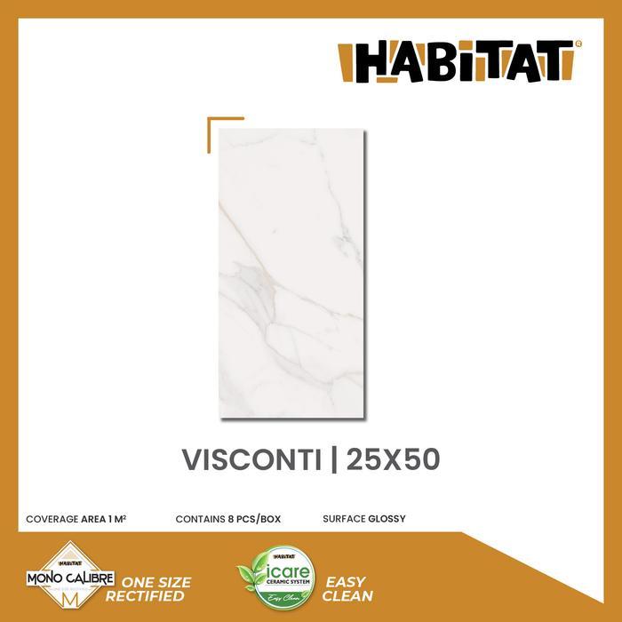 IDXXX- Habitat Visconti 25X50 Keramik Dinding Dapur Motif Marmer Glossy