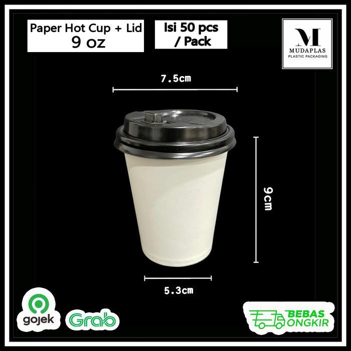 Paper Hot Cup / Paper Cup 6.5 oz 9 oz 8 oz Putih Polos / Gelas Panas