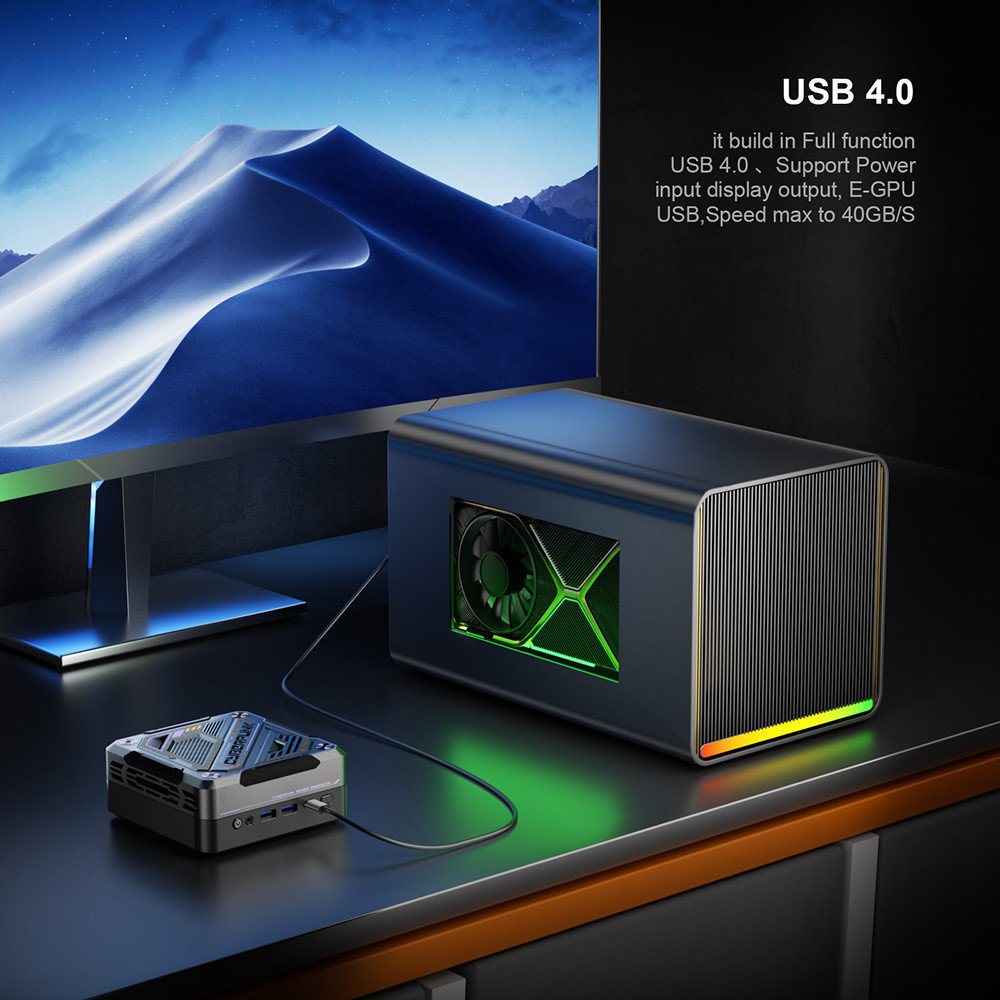 - Chatreey An3 Mini Pc R7 7840Hs 780M Colorful Lighting Gaming Desktop