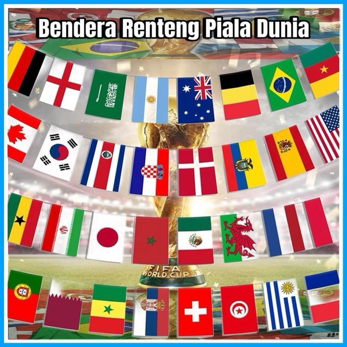 ORIGINAL Bendera Renceng Negara Piala Dunia /Bendera Negara Piala Dunia READY STOCK