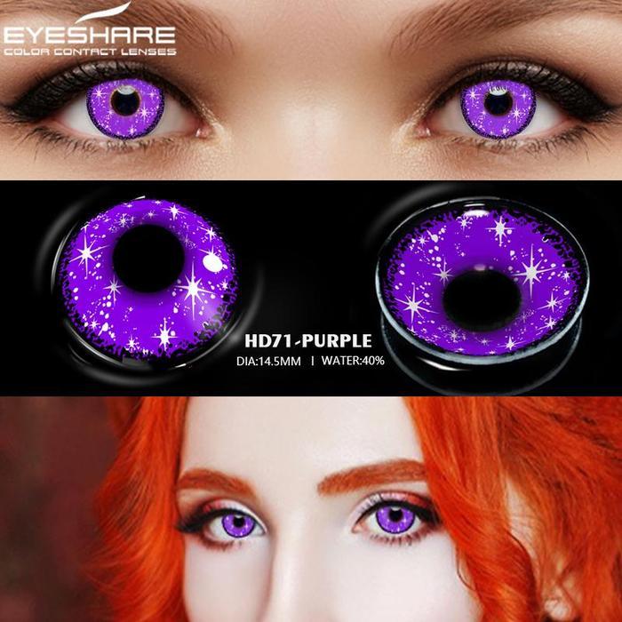 bz61- Eyeshare Id Naruto Cosplay Halloween Pink Softlens Contact Lens