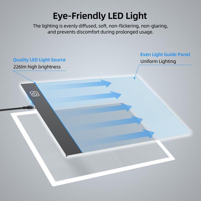 yf6l- Goojodoq A3/A4/A2 Tracing Board Led Drawing Stensil Board Papan Jiplak Gambar Led Anak