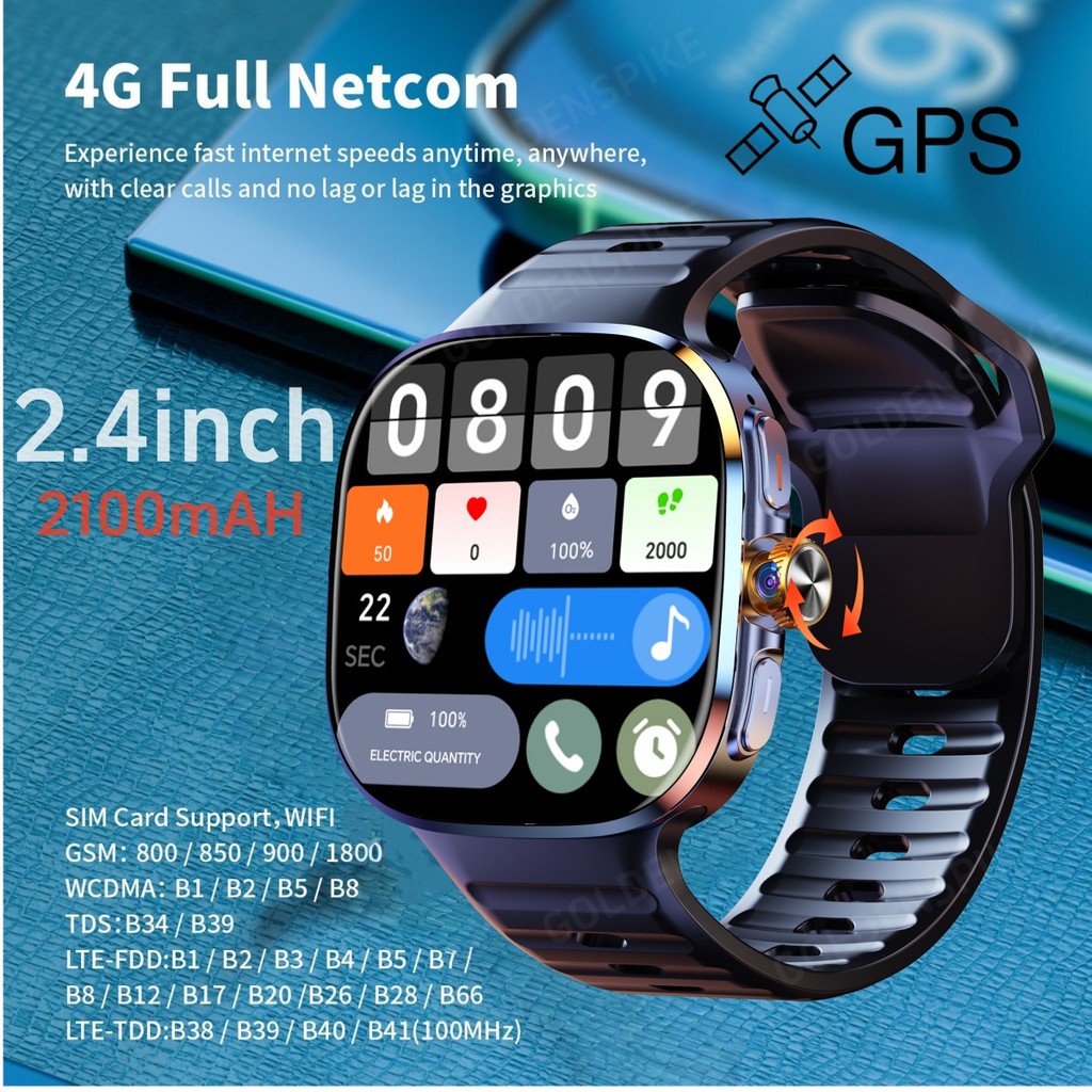 32Gb+256Gb M99 Smart Watch 4G Lte Full Netcom Android Smartwatch 900W Rotating Camera Gps Wifi