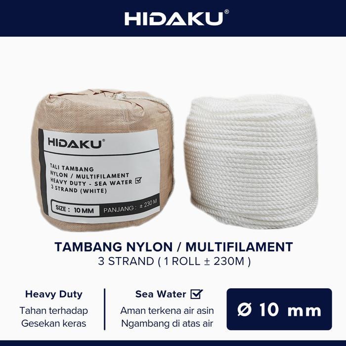 HIDAKU tali tambang nylon 10mm ROLL / tambang nilon 10mm / ROLL