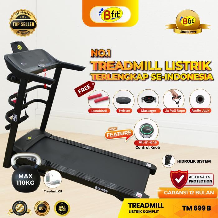 Treadmill Elektrik BFIT 699 Alat Fitness Multifungsi Komplit Treadmill Listrik Lipat Portable Low