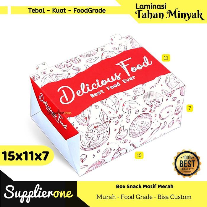 Diskon Dus Snack Motif 15X11X7 Isi 50/ Dus Kue / Dus Cemilan / Box Kemasan Snack