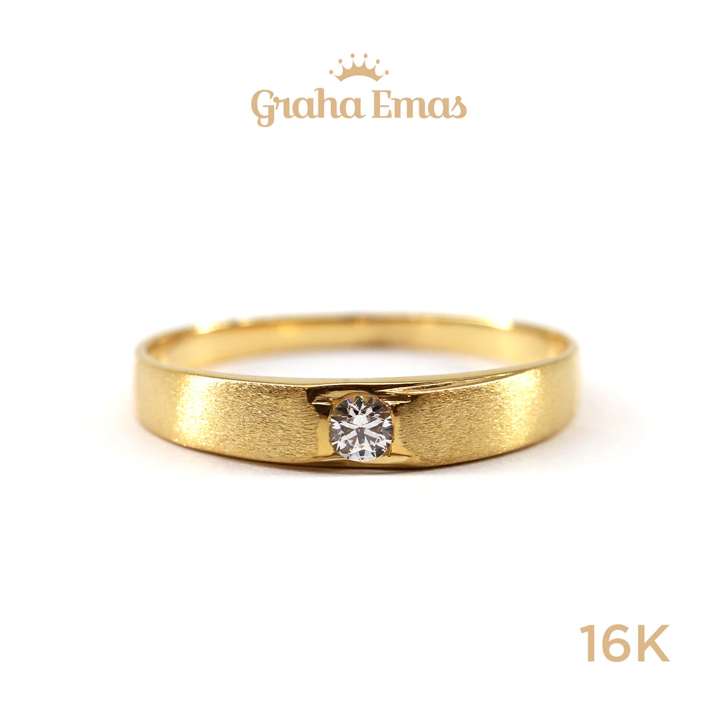 Graha Emas Cincin Emas Kuning Solitaire 16K - Yellow Gold Ring Solitaire Model 16ct [ 01G4 ]