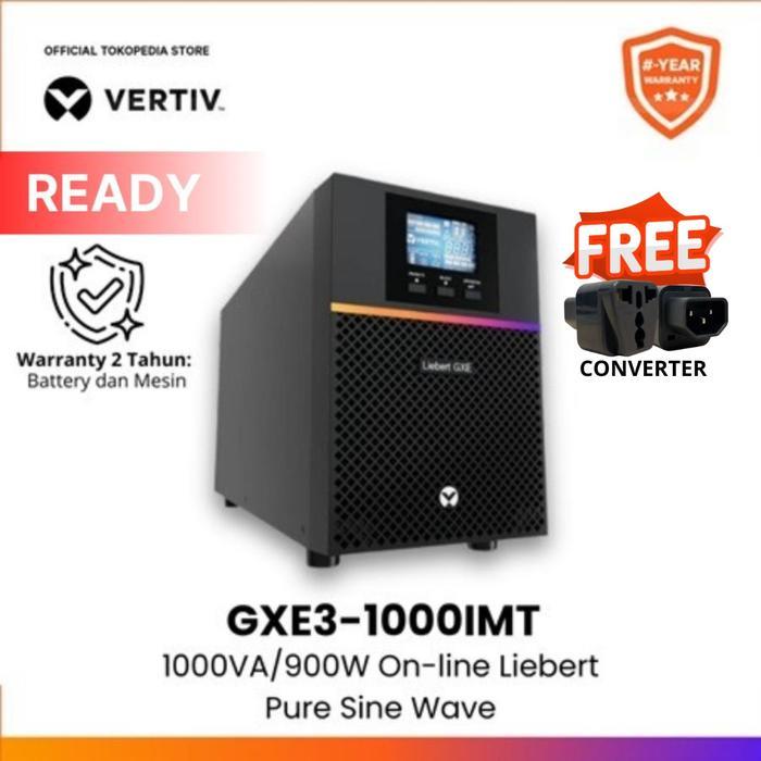 UPS VERTIV GXE3-1000IMT 1000VA/900W ON-LINE PURE SINE WAVE DENGAN GARANSI 2 TAHUN DAN GRATIS
