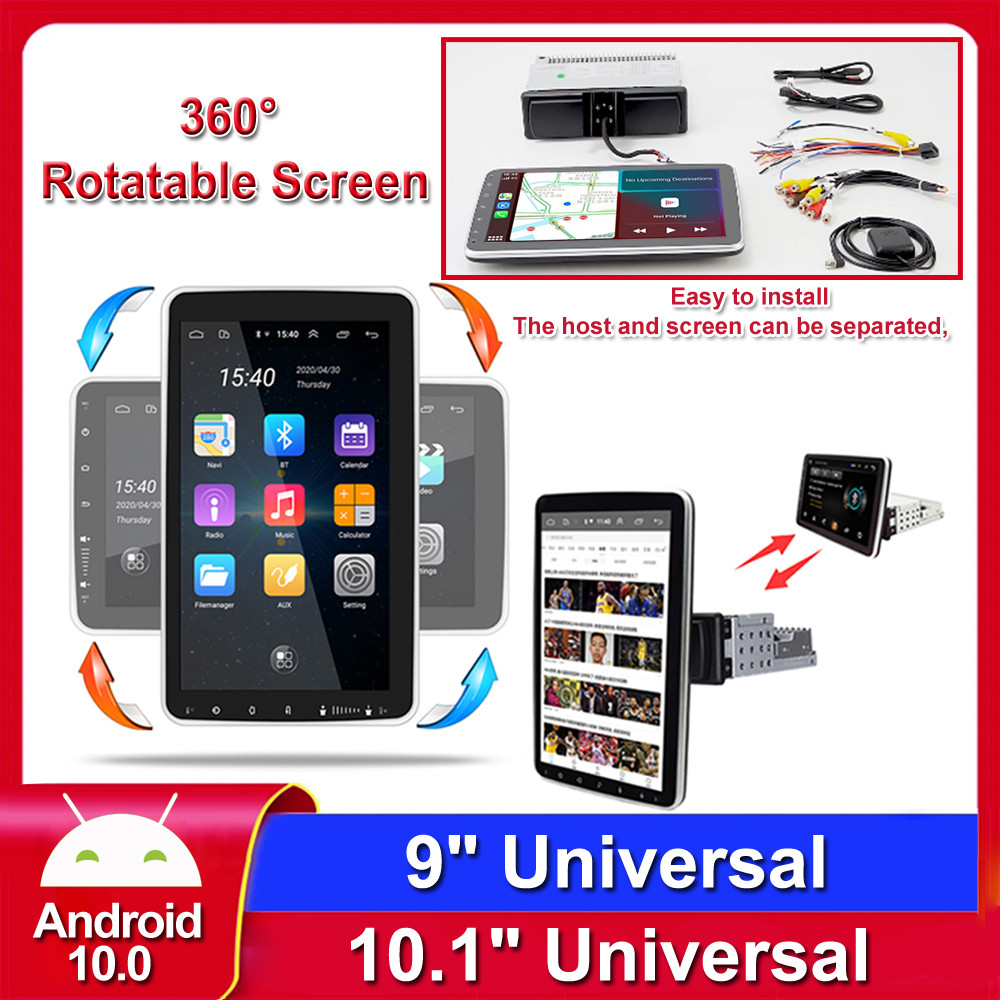 - 2Din Universal Android 10 Car Radio Multimedia Player 10.1 Inch Rotating Screen Gps For Volkswagen