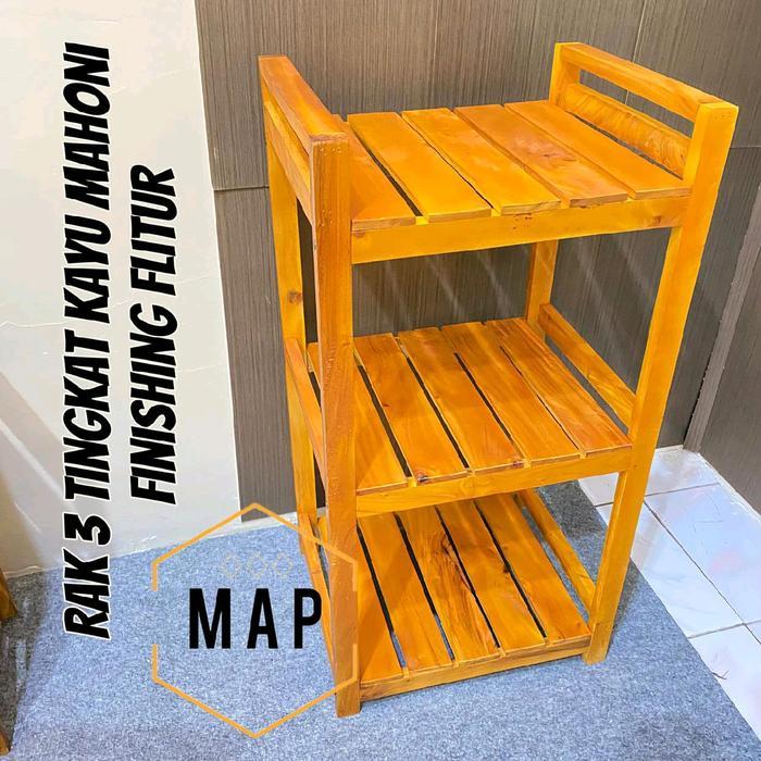 (kayu mahoni) Rak Mejikom Rak dispenser serbaguna kayu mahoni flitur RAK MEJIKOM DISPENSER KAYU