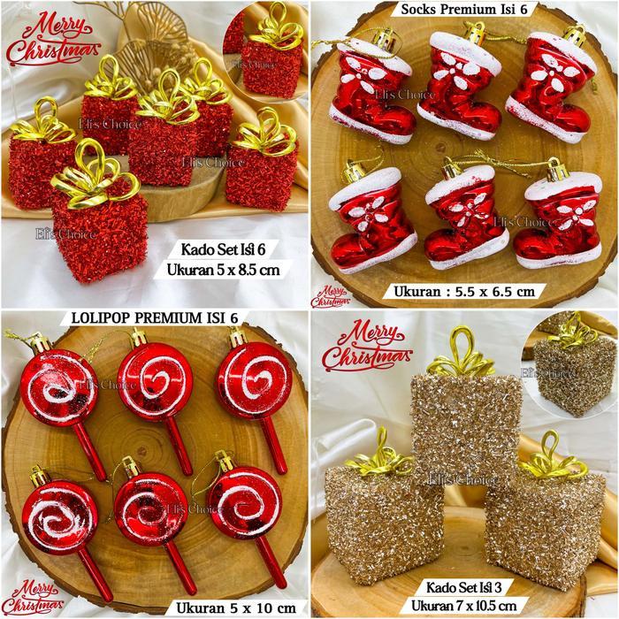 HIASAN PREMIUM POHON NATAL / KADO NATAL BESAR / LOLIPOP NATAL BESAR / SOCKS NATAL BESAR