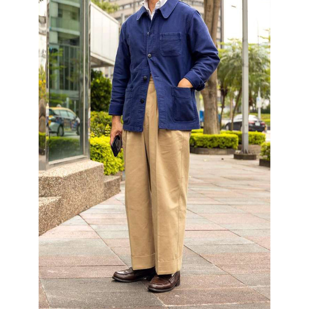 POT&CRAFTSMAN Pitti Uomo American Retro Gurkha Pants Cotton Fishbone Pattern Gurkha Casual Pants