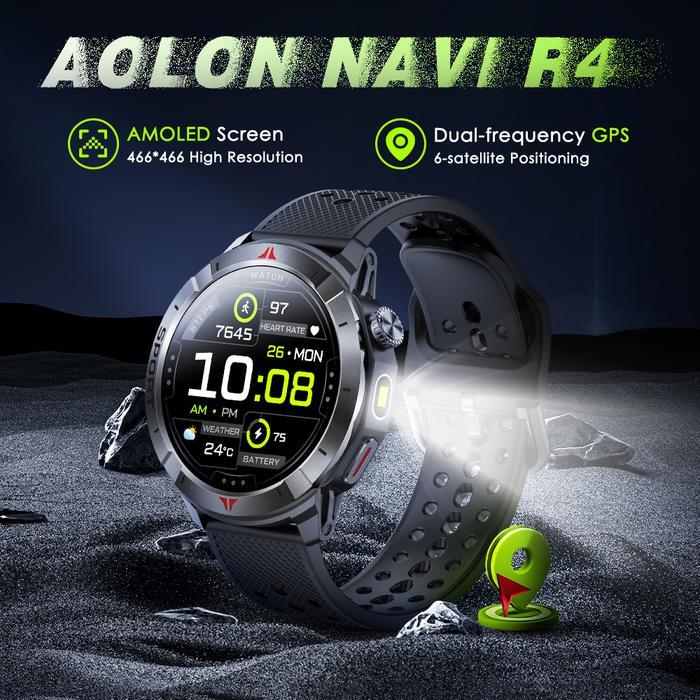 wpoy0- Gps/AmoledAolon Navi R4 Smart Watch Baru Gps Ganda Posisi Bintang 6 Melacak Peta Kompas