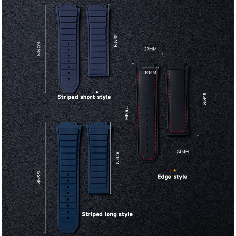 Soft Nature Big Wrist Watchband 29x19mm For Hublot Strap King Power Series Watch Band Men's