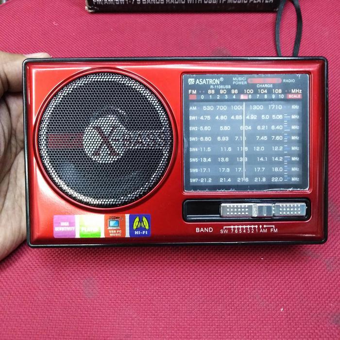 Radio Portable Mini Asatron R-1106Usb Radio 9Band