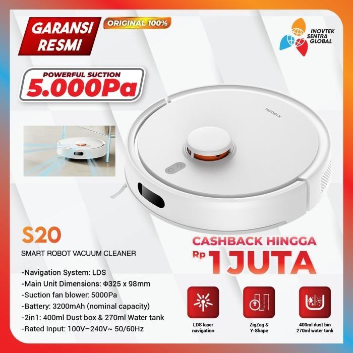 xeyt- Xiaomi Mi Robot Vacuum Cleaner S20 And Mop 5000Pa Lds Navigation - Penyedot Debu -