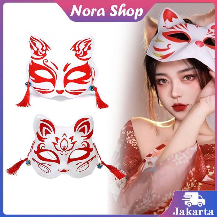 Topeng Kitsune Fox Topeng Rubah Jepang Kitsune Mask Topeng Cosplay Topeng Fox Mask