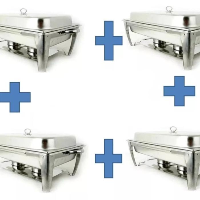 Pemanas Segi Prasmanan Jumbo Paket Hemat 4Set / Square Chafing Dish