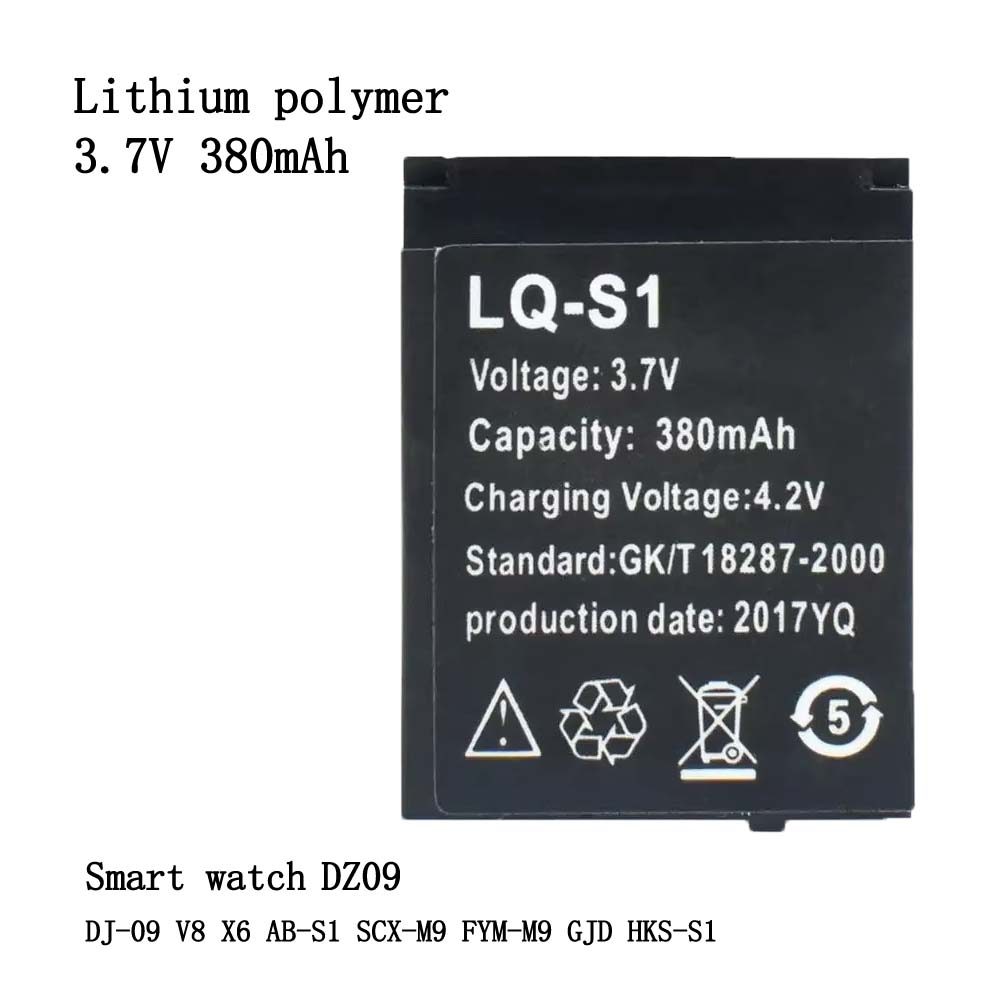 Lq-S1 3.7V 380Mah Smart Watch Battery Dz09 Battery For Dj-09 V8 X6 Ab-S1 Scx-M9 Fym-M9 Gjd Hks-S1