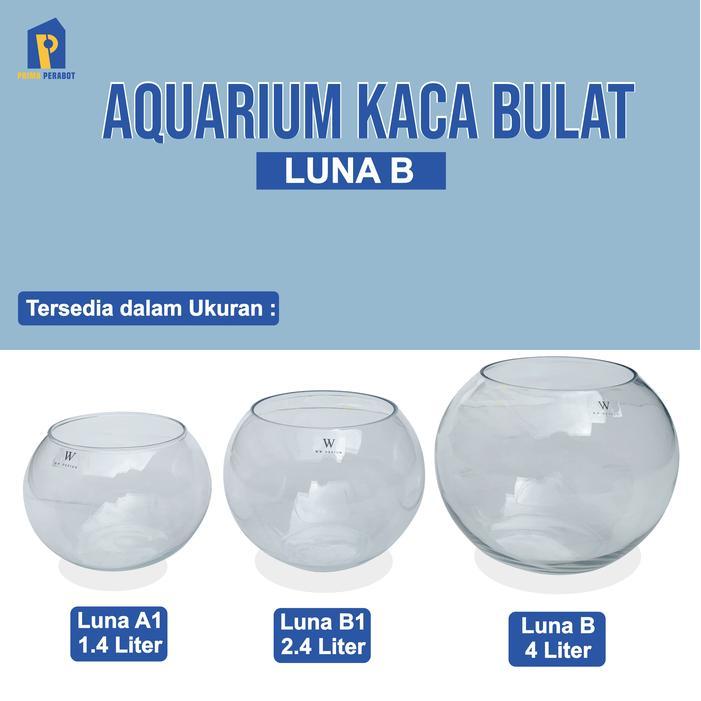AQUARIUM Bulat Kaca Luna B 4.0 Liter / Wadah Ikan CUPANG