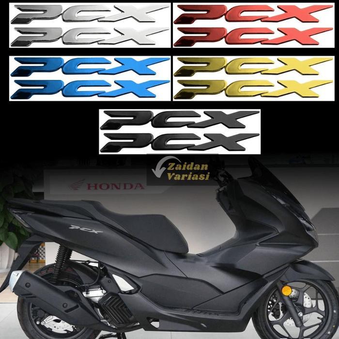 Promo Emblem Pcx 160 150 Cbu Silver Gold Hitam Thailand - Aksesoris Motor Stiker Motorcycle Original