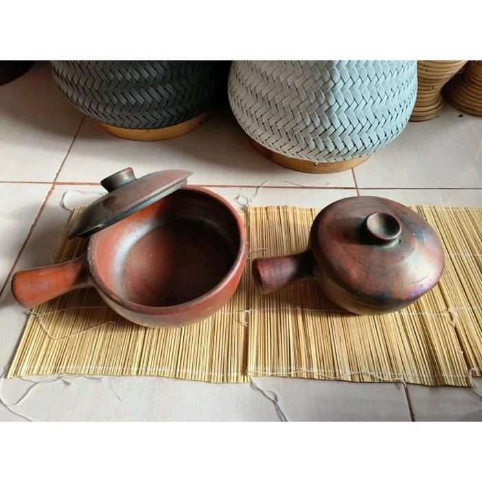 MURAH  Teflon Gerabah Tanah Liat, Panci Gagang Kitchenware , Alat Masak tanah liat Premium