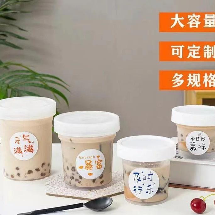 Toples Minuman Jar Korean Cup Dessert Box Snack Jar Gelato Premium