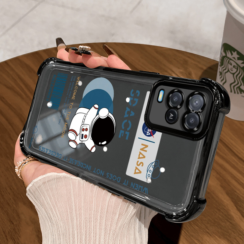 Casing Hp untuk OPPO A54 Case Astronot NASA Kasing Bumper back Cover Cesing Airbag Kesing Silikon So