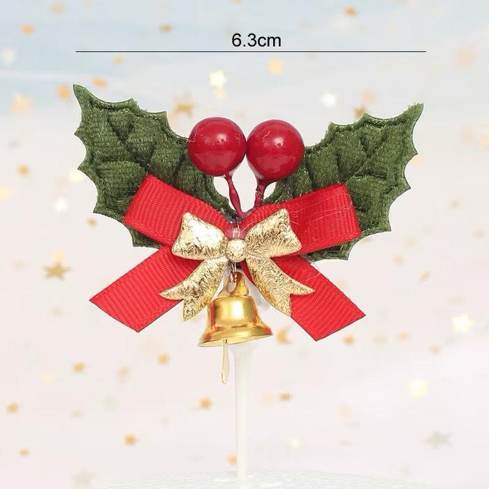 Cake topper krans natal/daun pita natal/dekorasi kue natal murah