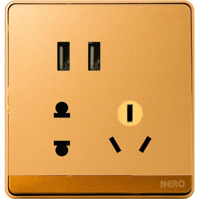 Nero Stop Kontak Decora Q7 -Q789 G-Gold